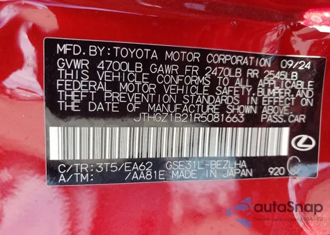 2024 Lexus Is 350 F Sport Design from USA, damaged, VIN JTHGZ1B21R5081663